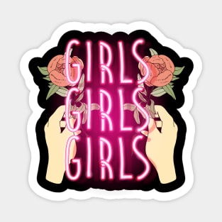 Neon Girl power Sticker